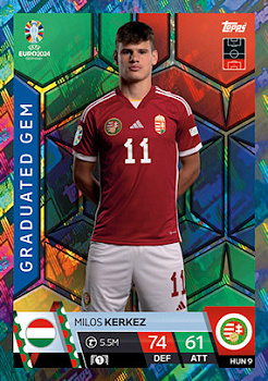 Milos Kerkez Hungary Topps Match Attax EURO 2024 Graduated Gem #HUN9